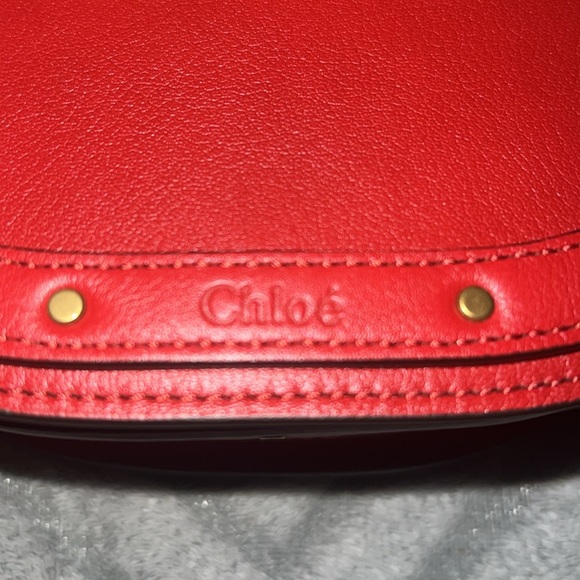 CHLOE Calfskin Suede Small Nile Bracelet Bag Sepia Red. Brand New with Tags - Picture 9 of 15